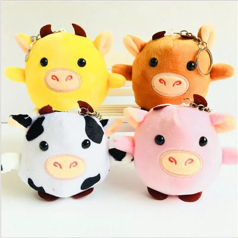 1Pcs Bull New Plush Toys Cute Calf Doll Small Cow Rag Stuffed Toys Doll Pendant Keychain Children\'s For Girl Gifts  Size 8Cm