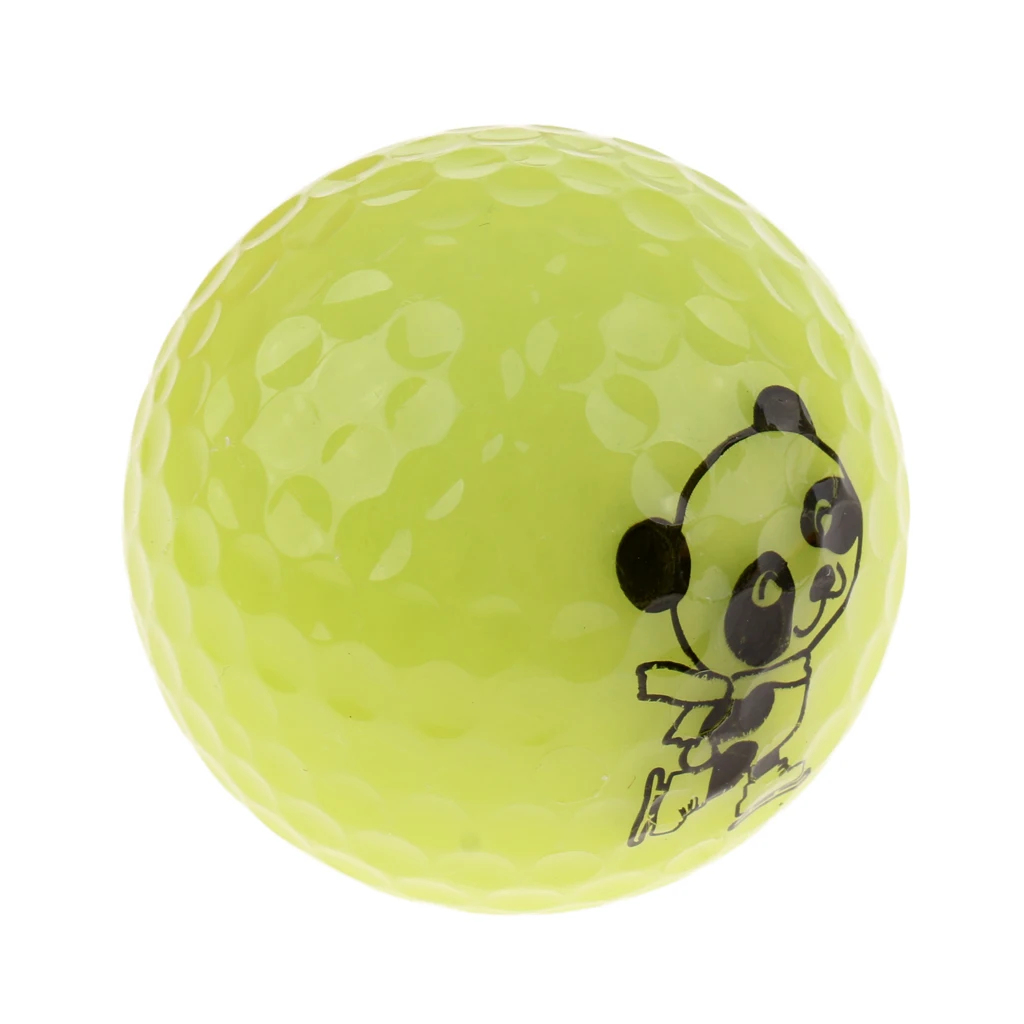 MagiDeal Durable Golf Driving Range Practice Ball Double Layer Distance Golf Ball Cute Panda Patterns - Choice of Colors