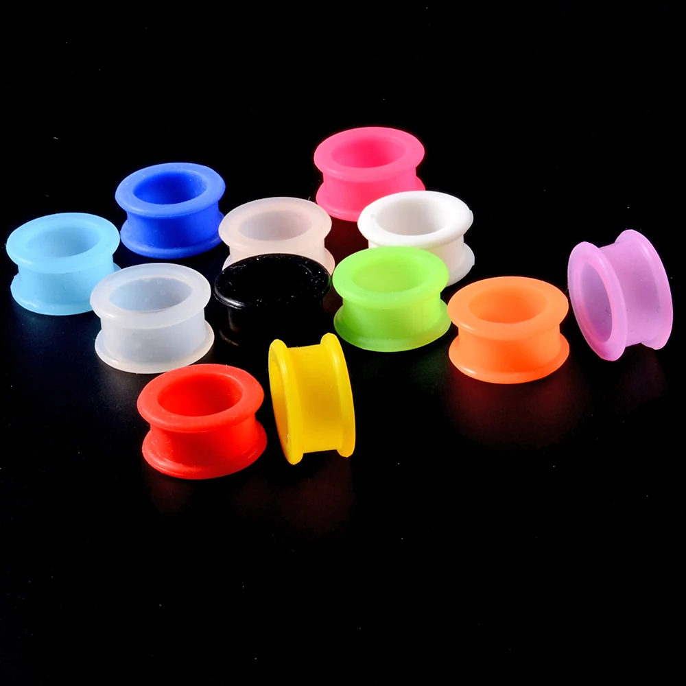 24PCS Flexible Silicone Flexible Skin Ear Tunnels Plugs Mix Color Earlet Gauges Expander Piercing Earrings Body Jewelry Earlets