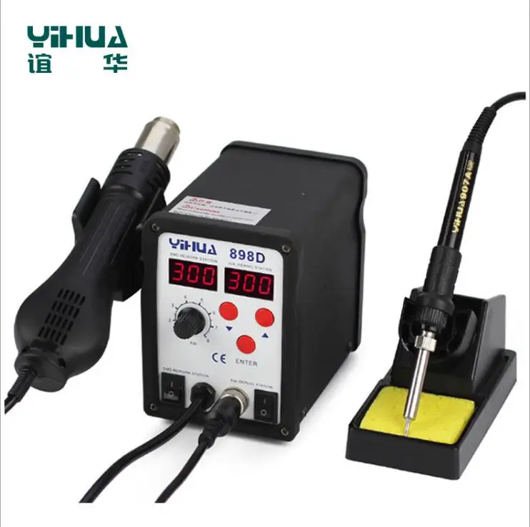 YIHUA 898BD + / 898D + / 898D desoldering station, with hot soldering iron, hot air gun soldering station BGA rework station