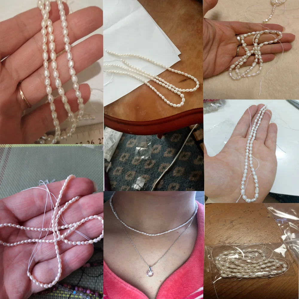 Natural Freshwater Baroque Pearls Rice Shape Pearl Punch Loose Bead for jewelry making DIY necklace bracelet accessories