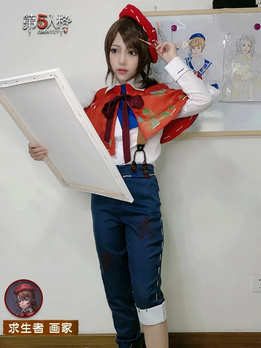 Anime Identity V Cosplay Costumes Painter Edgar Valden New Survival Game Suit Uniform Cosplay Costume Halloween Outfit Wig Shoes