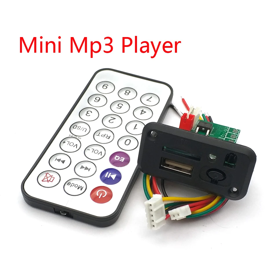 Car 5V/12V Mini MP3 Decoder Board USB TF U-Disk Reader MP3 Player Amplifier With IR Remote Controller For Uno