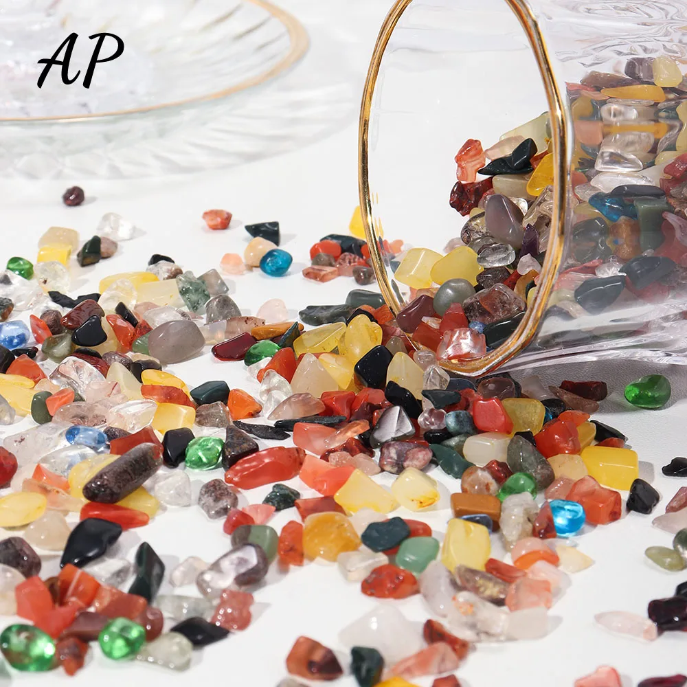 50g/bag Natural Crystal Gravel Mini Gemstone Colorful Crystal Agate Energy Degaussing Aromatherapy Stone Decoration