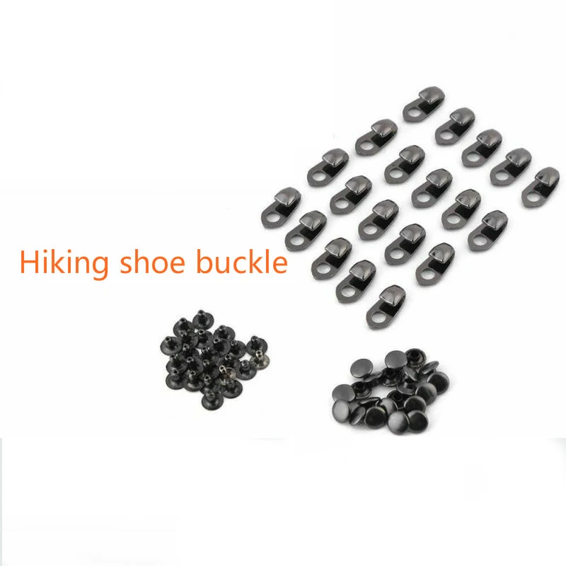 Speed Shoe Lace Hooks Lace Fittings Buckles With Rivets For Climb Hiking Shoes Work Outdoor Mountaineering Boots 20Sets