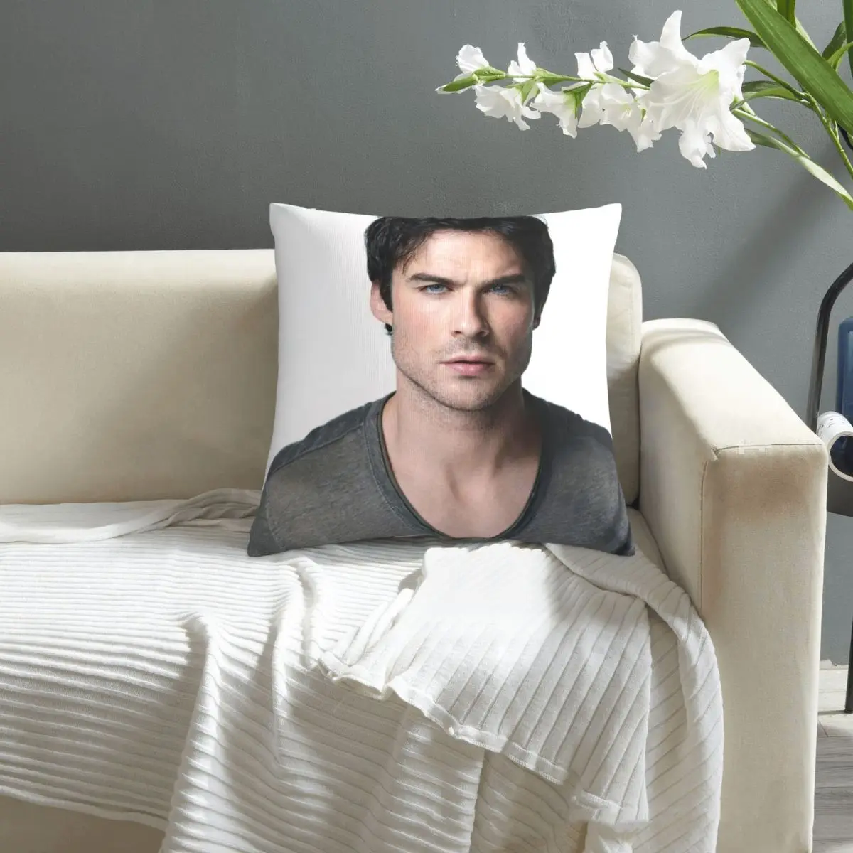 Damon Salvatore pillowcase printed cushion cover sofa waist pillow pillow cover