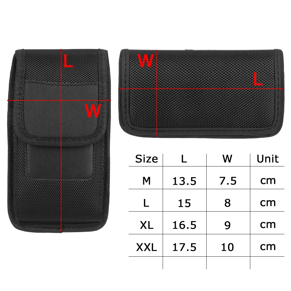 New Fashion Oxford Cloth Mobile Phone Pocket Nylon Fabric Wear Belt Waist Packs Protective Case With Clip Bag Accessories