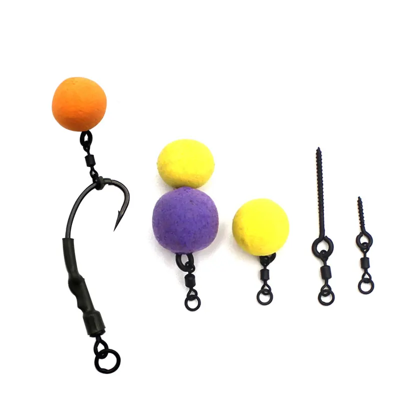 10PCS Carp Fishing Pop-up Boilies bait cork ball imitating bait spiral float ball bead Carp fishing machine feeder accessories