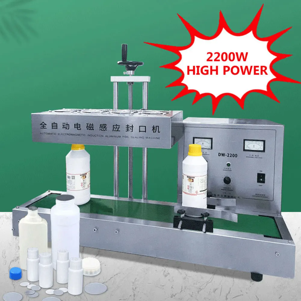Mesin Penyegel Elektromagnetik Kontinu Otomatis Mesin Pengemas Foil Aluminium Induksi Segel Tutup Botol Kaca Plastik