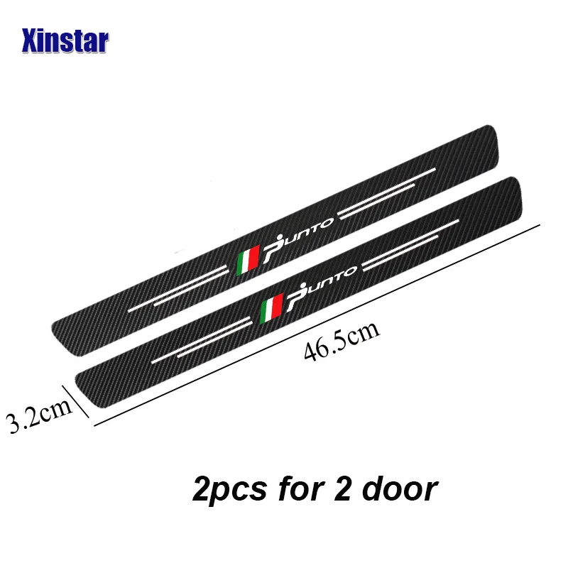 Autocollant de porte de voiture en fibre de carbone, Fiat PUNTO