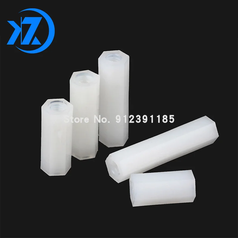 50PCS White Plastic Nylon M3 Hex Column Standoff Spacer Screw For PCB Female Stand-off M3 Hex Screw M3*5/6/8/10/12/15/20/25mm+6