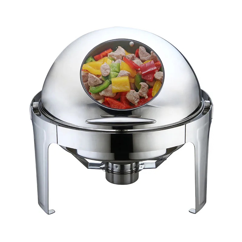 

stainless steel 6L Round buffet stove Flip insulation oven Visual transparent meal stove KTV hotel buffet insulation furnace