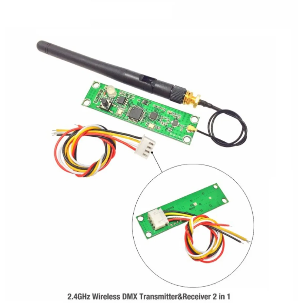 Stage Light 2.4Ghz Wireless DMX512 Transmitter & Receiver 2 IN 1 PCB Modules Board With Antenna LED Controller WIFI Receiver