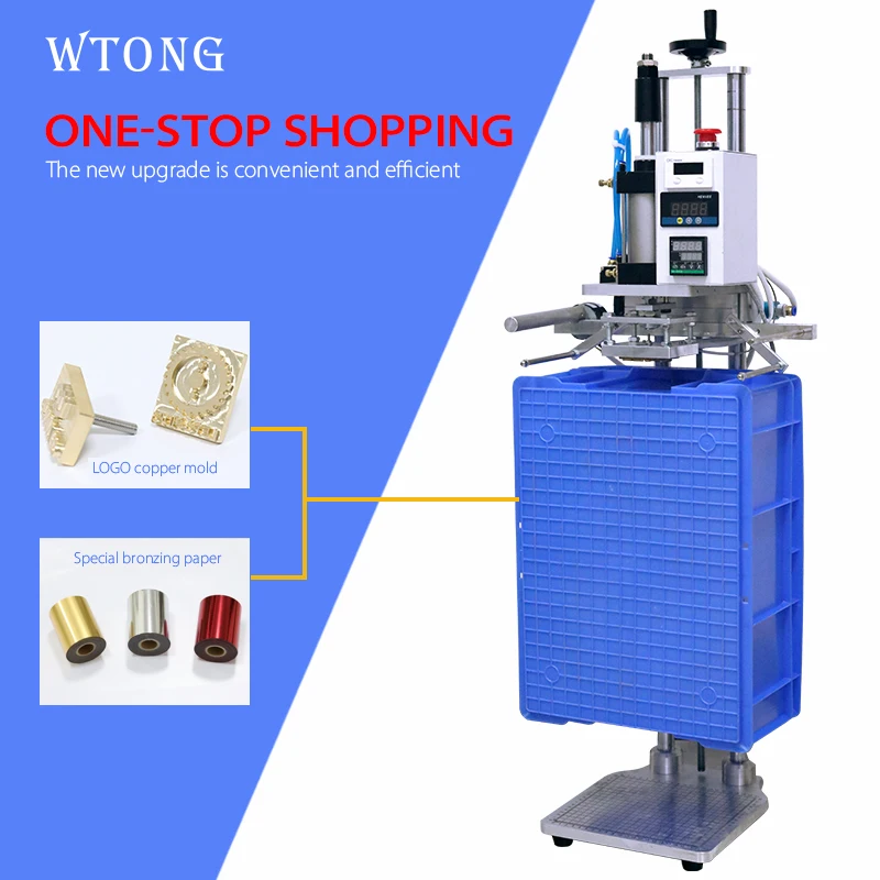 WT-120 Pneumatic Turnover Hot Stamping ABS Plastic Carte Fruit Box Foil Automatic Imprint Beer Basket Hot Stamping Foil Machine