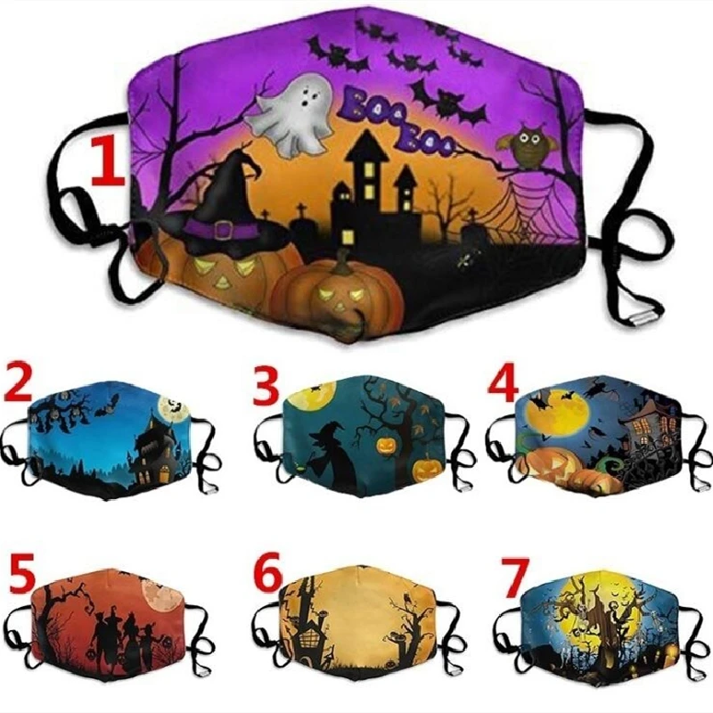 Adult Mask for Halloween Fashion Cute Washable Reusable Mask Anti Pollution Mouth Respirator Dust Masks Cotton Unisex Mouth