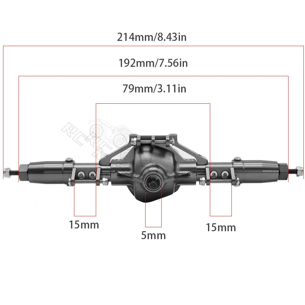 Metal CNC Front Rear Axle with Servo Base for 1/10 RC Rock Crawler Car Axial SCX10 RC4WD D90 Upgrade Parts