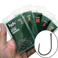 50 pcs Non-barb barbless Circle Carp Fishing Hooks with Hole Size 2 4 6 8 10 12 fishhook Single Hook