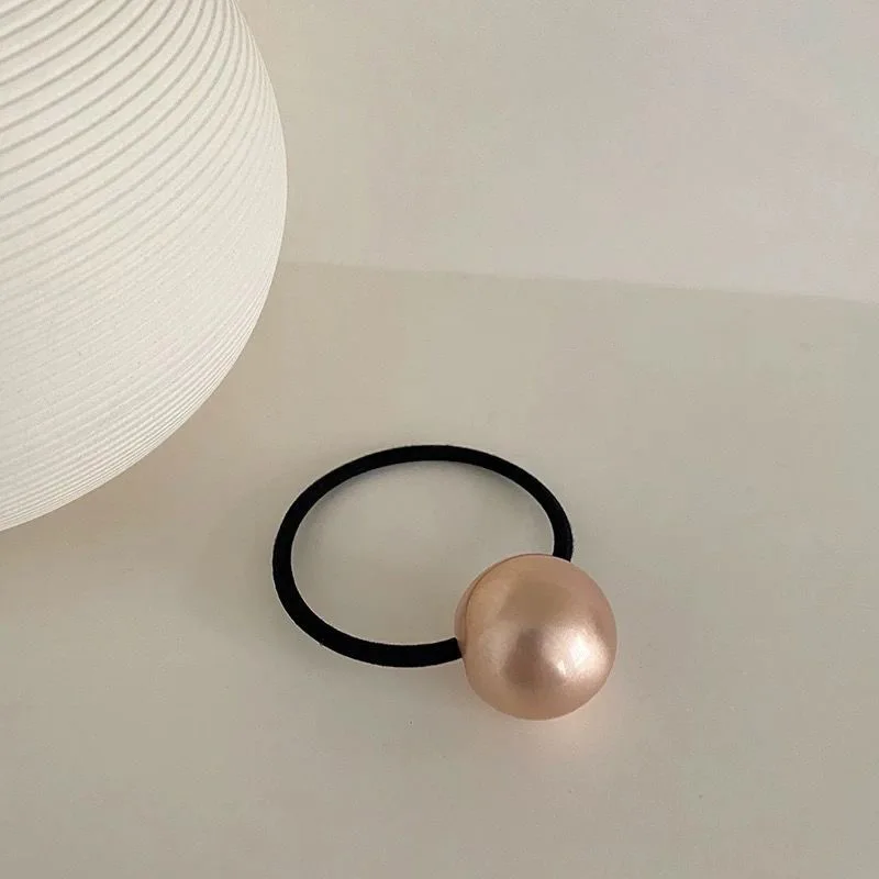 Fashion Gold Silver Metal Ball Elastic Hair Tie Simple Bead Rubber Band Stretch Ponytail Holder Korean Style Hair Band Hair Ring