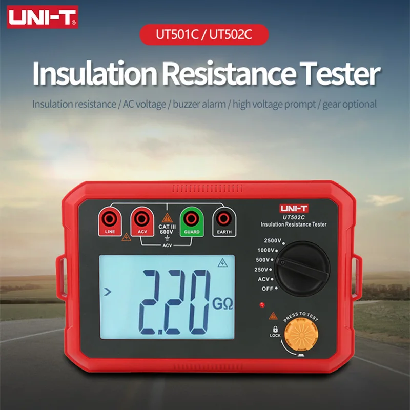 UNI-T UT501C UT502C UT501A UT502A Insulation Resistance Tester Digital Megohmmeter Voltmeter High Voltage Motor Cable Megommeter