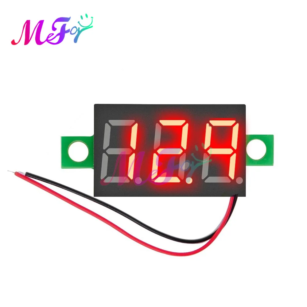 0.36 pollici fai da te Mini voltmetro Tester digitale Test di tensione batteria DC 4.5-30V 2 fili rosso verde blu per Auto LED Display calibro