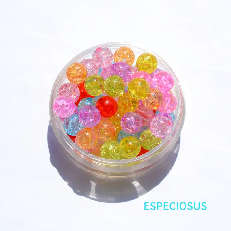 DIY Jewelry Accessory Transparent Sequin Acrylic Beads 8MM Round Shape Mix Color Shivering Spacer Necklace Making Departments