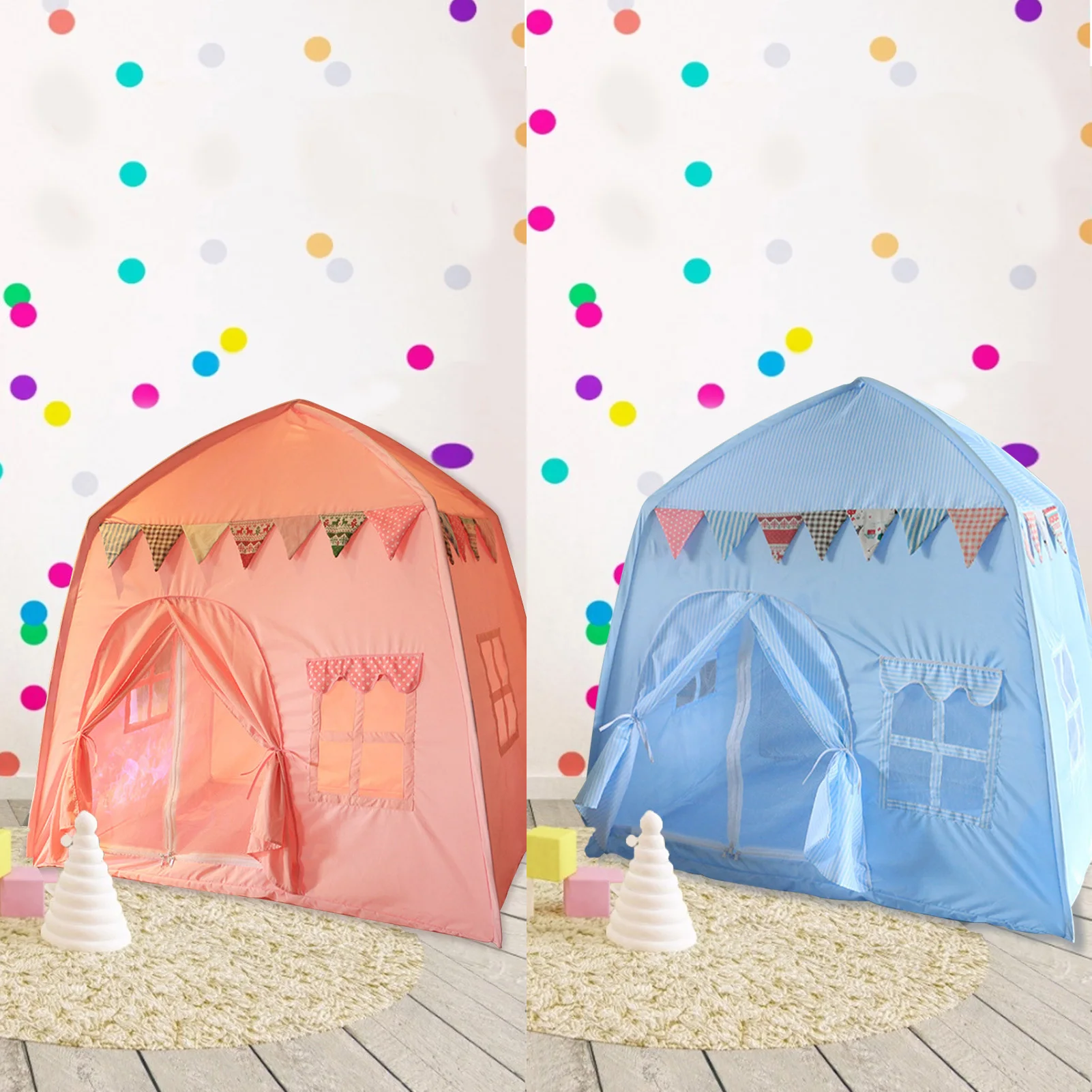 Tenda da gioco Princess Castle per bambine con luci e palline casa giocattolo per interni ed esterni per bambini per regalo di compleanno per ragazze