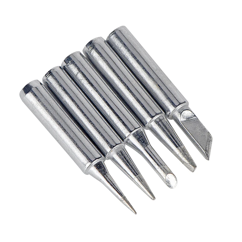 JCD 5PCS/Lot Soldering Iron Tips Lead-Free 900M Silver Black Copper Electric Soldering Iron Head For 908S 908 8898