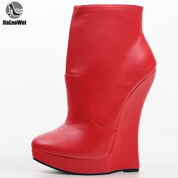 jialuowei Fetish Stallion Horse Hoof Sole  Ankle Boots With Zip BDSM Platform Runway Rock Star Night Club Goth Punk Hi Heel Boot