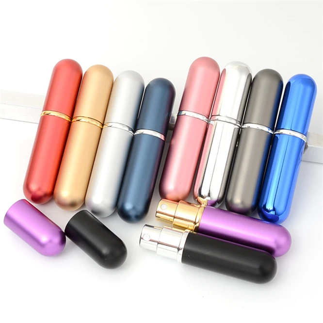 50pcs Nice Portable 6ml Travel Mini Container Aluminum Refillable Perfume Spray Bottle Empty Cosmetic Containers Perfume Bottle