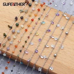 GUFEATHER C147,jewelry accessories,diy chain,stainless steel,natural stone,hand made,diy bracelet necklace,jewelry making,1m/lot