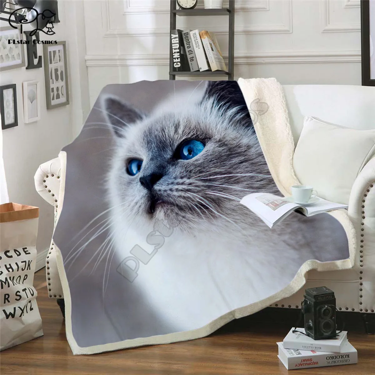 

Cute cat pattern Fleece Blanket 3D full printed Wearable Blanket Adults/kids Fleece Blanket drop shippng style -2