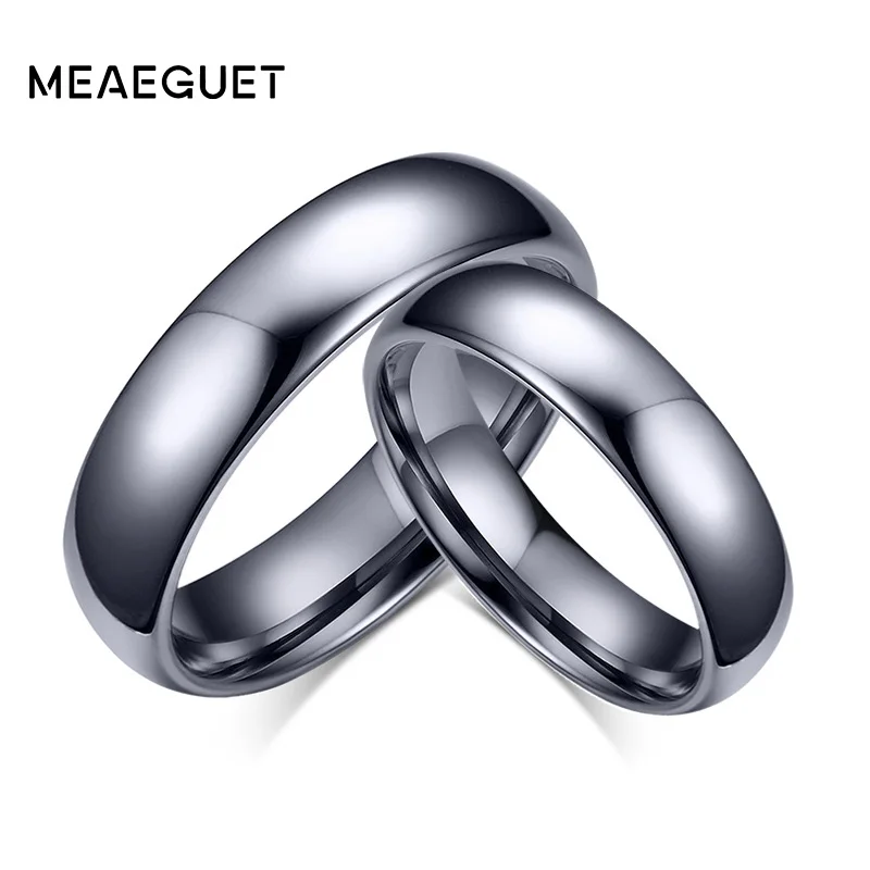Meaeguet Classic Lover's Tungsten Carbide Wedding Rings High Polished Solid Silver Color Rings For Engagement Jewelry