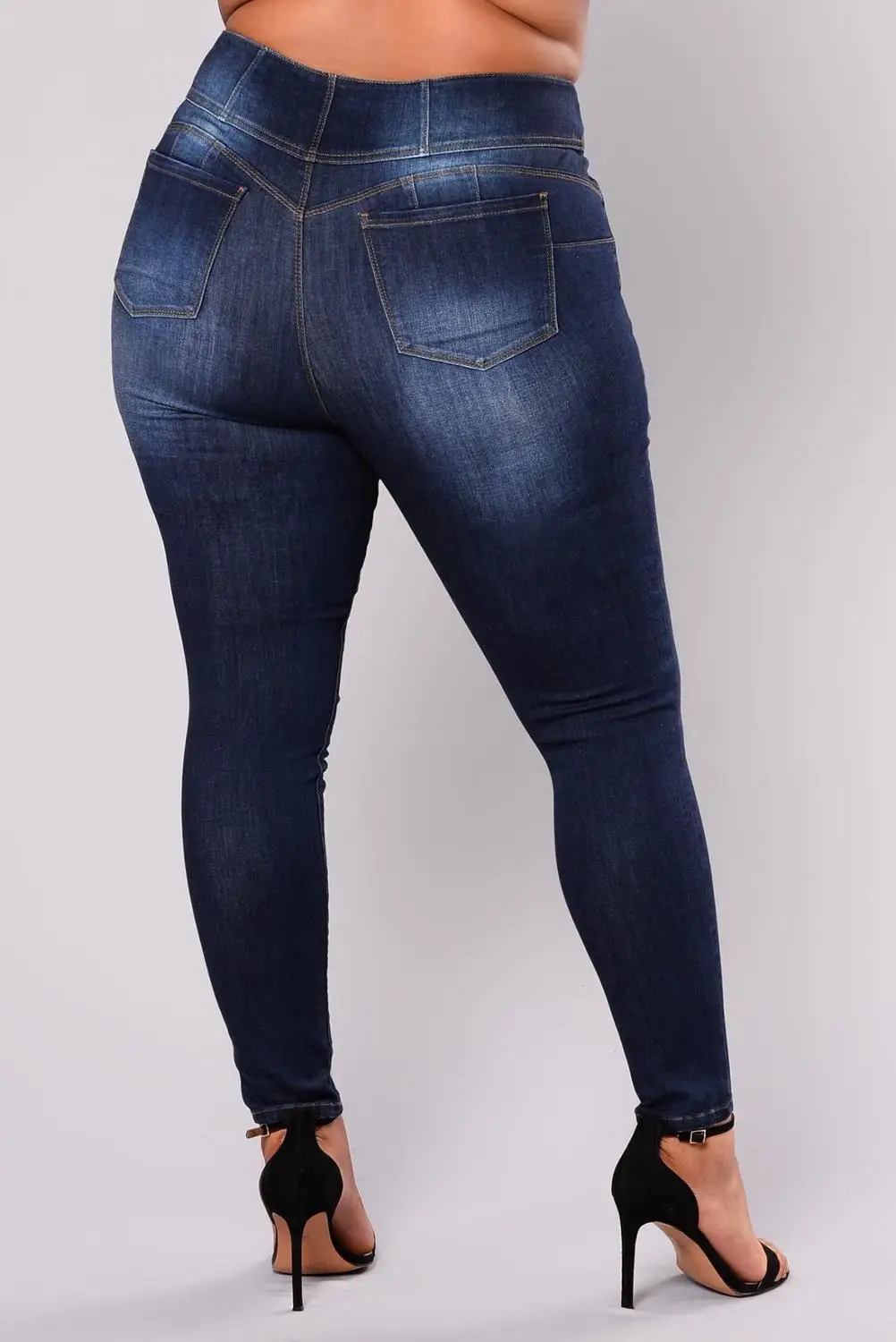 Women\'s plus size high waist jeans casual Skinny denim fat mom jeans L-5XL high quality wholesale price