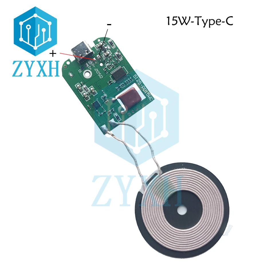 15W 10W 7.5W 5W Tyce C Micro USB Wireless Charger Transmitter Module Circuit Board QC/PD/QI Standard Fast Charging For iPhone