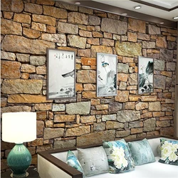 Custom wallpaper 3d mural Personalized culture stone wallpaper design fashion stone wall afternoon tea coffee shop bar decoratio