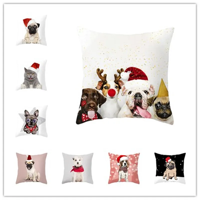 Merry christmas decorations for home Cartoon Pets Pillowcase Christmas Ornament 2020 Navidad Christmas Gift Happy New Year 2021