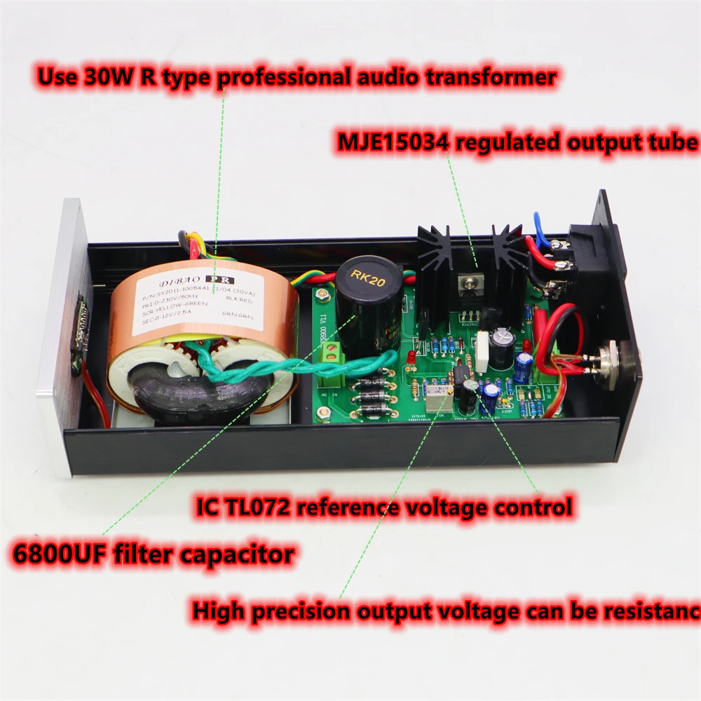 30w STUDER900  low noise HIFI DAC Audio decoder Audio player stabilivolt linear power supply DC 5v -2A 12v-2A 24V-1.2A(Optional)