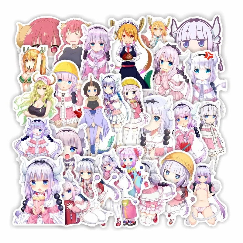 10/30/50Pcs Dragon Maid Stickers For Suitcase Skateboard Laptop Luggage Fridge Phone Car Styling DIY Decal Pegatinas