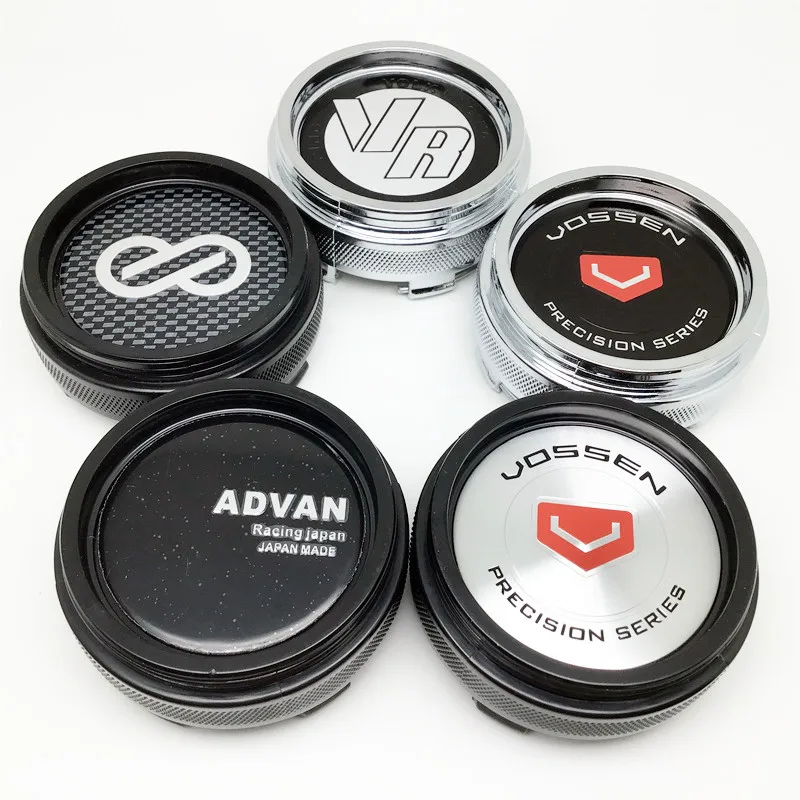 4pcs 66mm  ADNAN VR VOSSEN  ENKEI  Wheel Center Caps Hub Cover Alloy Black Chrome Emblem Badge Car Styling Accessories