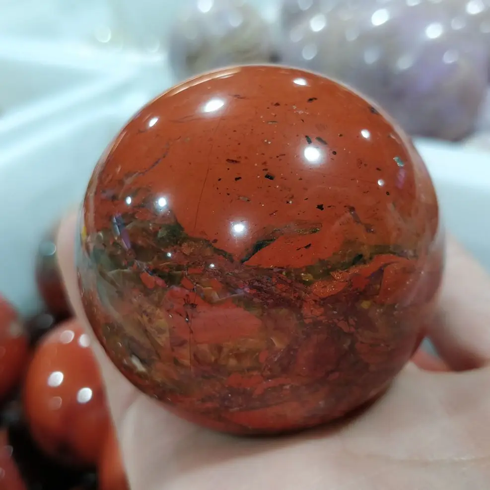 Natural Red Jasper Stone Sphere Mineral Ball Crystal Fantastic Jewelry Sets Collectibles Room Decorations Ornament Regale Gems