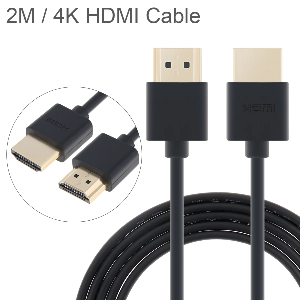 

HDMI Cable 1.4 2M/6.56Ft Gold-plated High Speed 1080P 3D Male to Male Cable for HDTV Splitter Switcher LCD Computer Projector