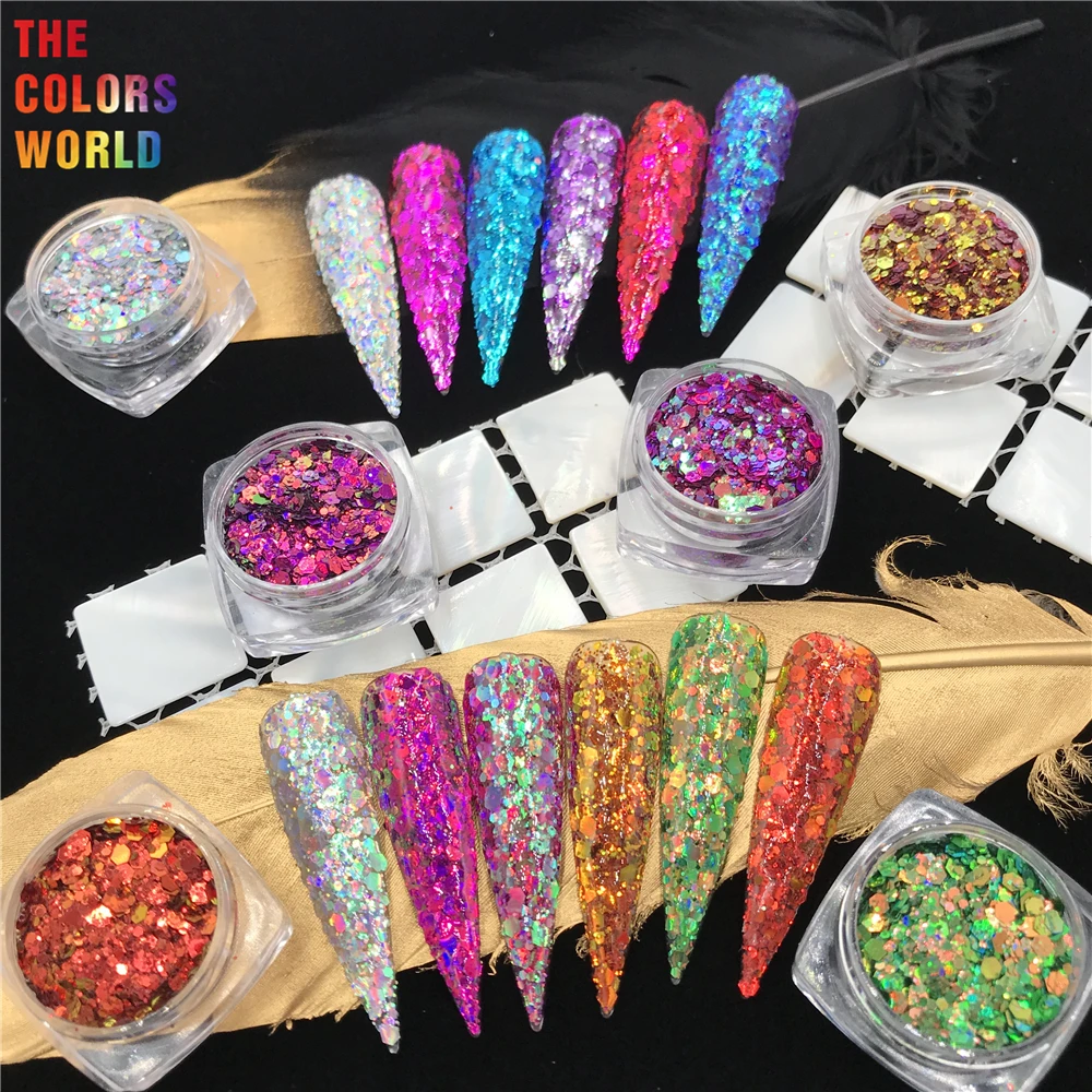 

TCT-603 Chameleon Holographic Laser Color Shift Nail Glitter Nail Art Decoration Manicure uñas Tumblers DIY Festival Accessories