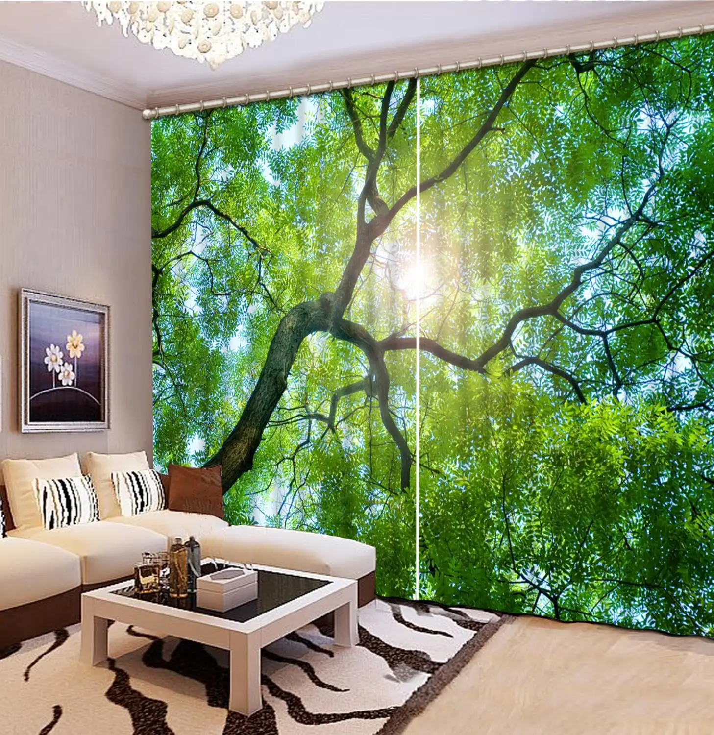 

modern window curtains Branch window curtain bathroom Living room hotel height modern curtains
