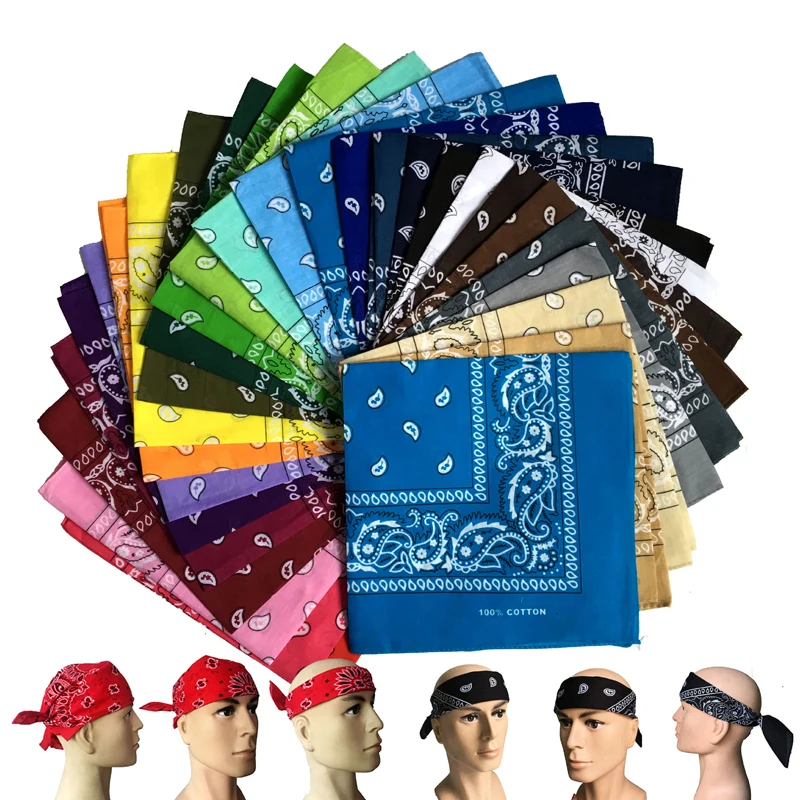 Pañuelo cuadrado de algodón para hombre y mujer, Bandanas de Hip-hop con diseño de flor de anacardo, para cabeza y cuello, 55x55cm, 2020