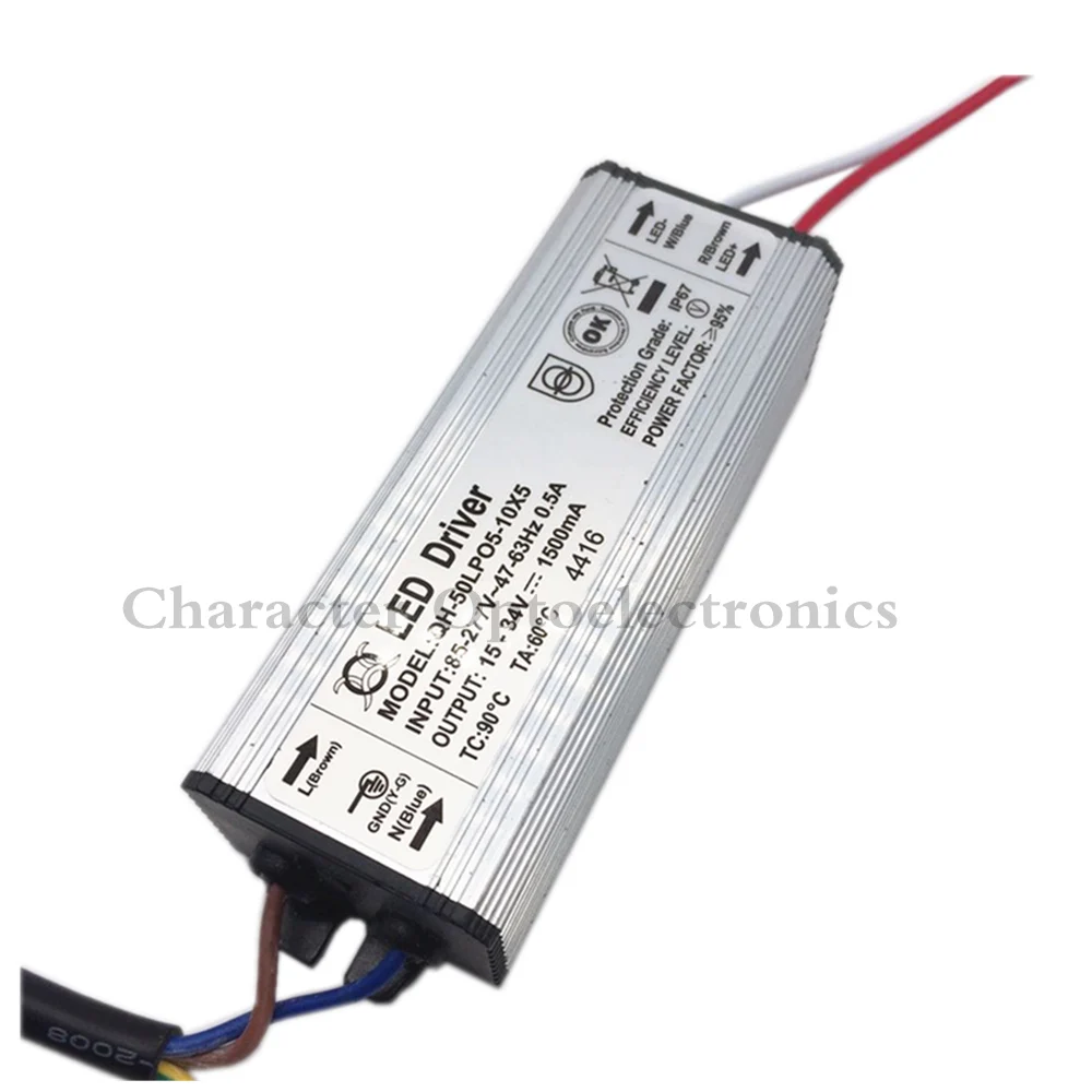 

10pcs High Quality LED Driver DC15-34v 50w 1500mA 5-10x5w LED Power Supply Waterproof IP67 FloodLight Constant Current Driver