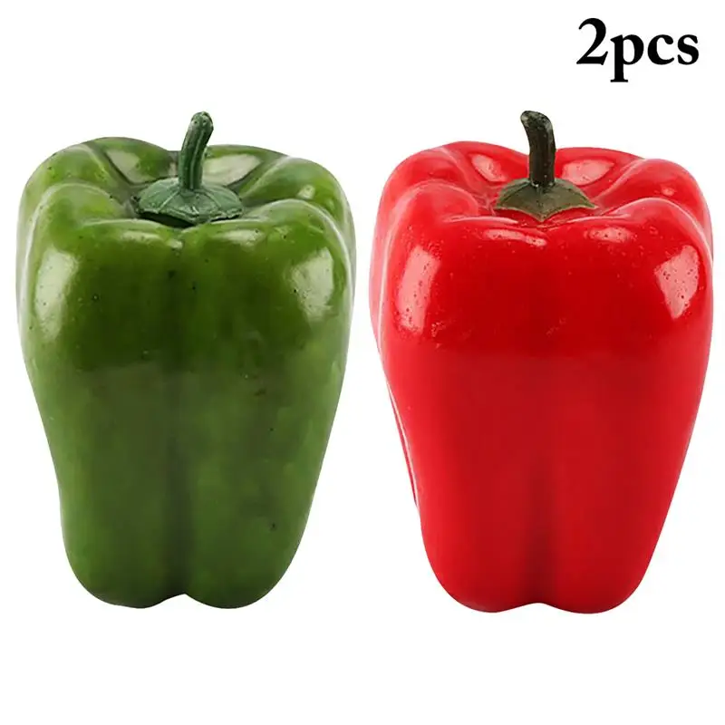 2pcs Artificial Simulation Food Vegetables Fake Chili Pepper Fruit Photography Props For Decoration Room Home  Decor