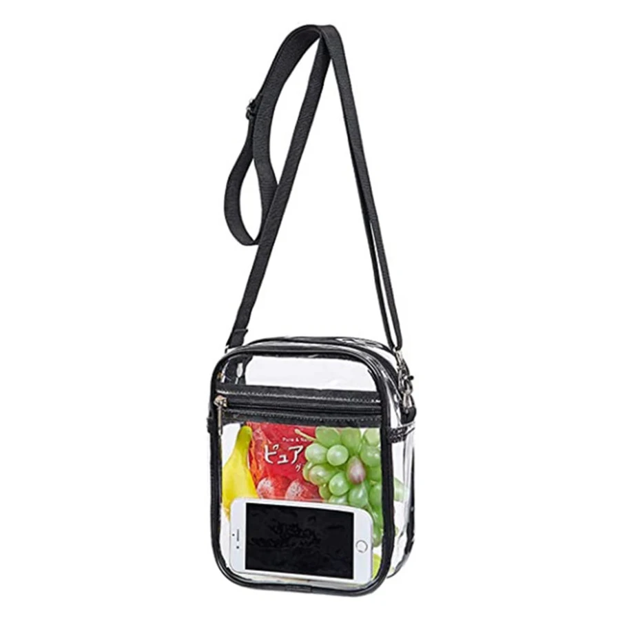 Women/Men PVC Clear Small Square Bag Ladies Transparent WaterProof Crossbody Bags For Unisex Summer Travel Beach Pack Coin Purse