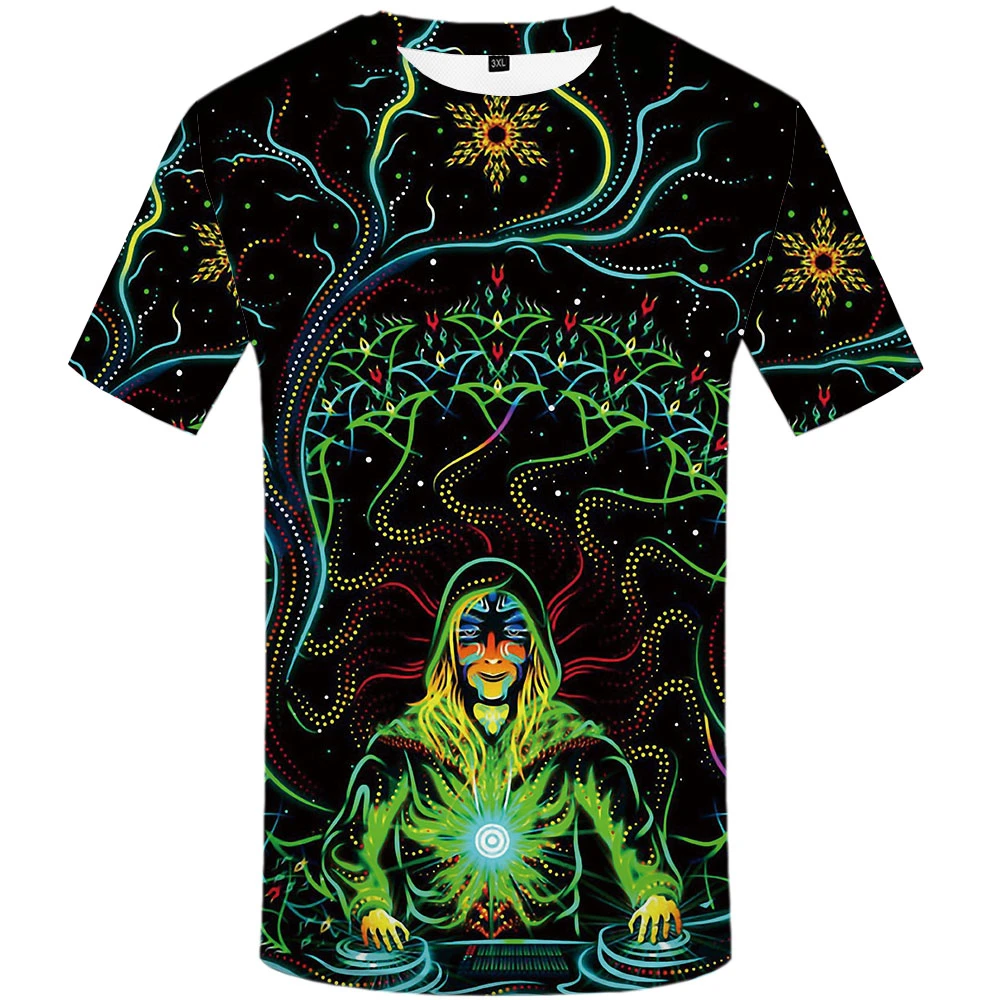 3D  Music Tshirt Printed Gothic T-shirts  Galaxy T shirt Men Psychedelic Tshirts Casual Colorful Anime Clothes