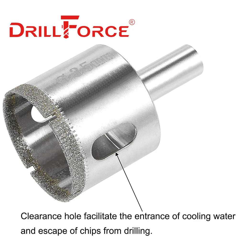 Punta da trapano con foro diamantato Drillforce 3-120mm per granito marmo piastrelle di vetro (3/4/5/6/8/10/20/30/40/50/60/70/80/90/100/120mm)