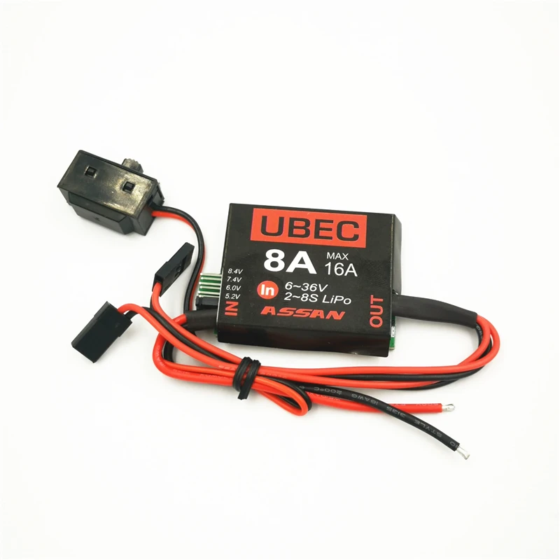 

ASSAN 8A UBEC MAX 16A 2-8S Power supply module for RC Servo receiver